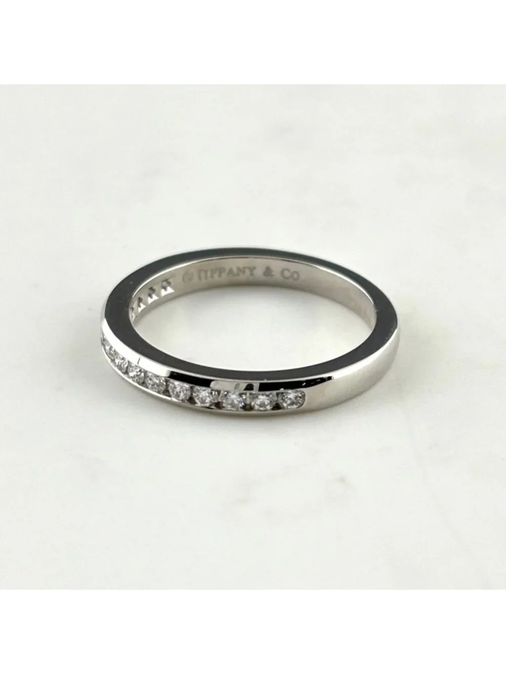 Tiffany & Co Half Circle Ring Platinum Pave Diamond
